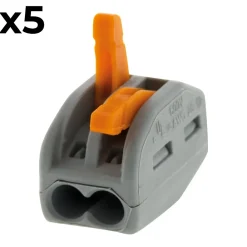 Wago Sachet de 5 bornes 2 entrées série 222 -