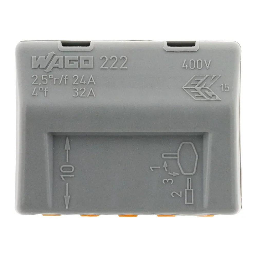 Wago Sachet de 5 bornes 5 entrées série 222 -