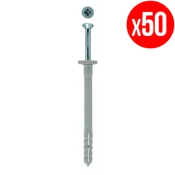 Fischer Kit De Chevilles-Sachet De 50 Chevilles À Frapper N-f Avec Clou En Acier Électrozingué