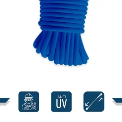 Tecplast Tendeur, Sandow Et Élastique-Sandow élastique Bleu 80 mètres - Qualité PRO 9SW - Tendeur pour bâche de diamètre 9 mm