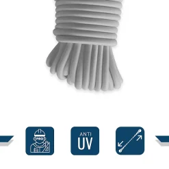 Tecplast Tendeur, Sandow Et Élastique-Sandow élastique Gris 90 mètres - Qualité PRO 9SW - Tendeur pour bâche de diamètre 9 mm