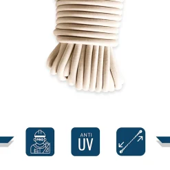 Tecplast Sandow élastique Ivoire 90 mètres - Qualité PRO 9SW - Tendeur pour bâche de diamètre 9 mm