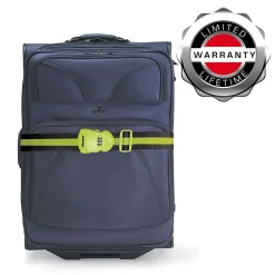 Master Lock Sangle bagages à combinaison vert anis et rayures gris foncé 2 m