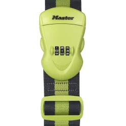 Master Lock Sangle bagages à combinaison vert anis et rayures gris foncé 2 m