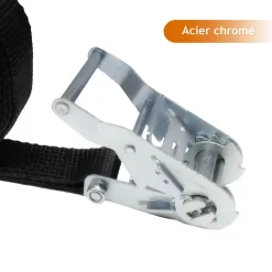 Linxor Sangle-Sangle d'arrimage à cliquet - 35 mm x 7 m - Noir -