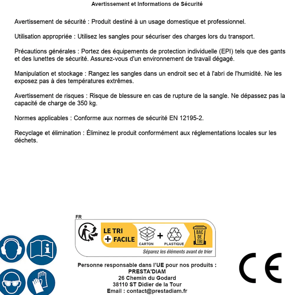Silverline Sangle-Sangles d'Arrimage à Cliquet 4 m x 25 mm - Lot de 4 - Rupture à 700 kg - Sécurisez Vos Charges -