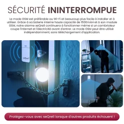 Seqrell , Systeme Alarme Maison sans Fil GSM 4G, WLAN avec écran Tactile et Batterie 1500 mAh. Alexa, Application Android et iOS