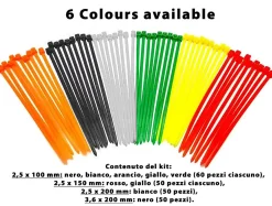 Velamp Serre-câbles de couleur en nylon, différentes tailles - 500 pièces assorties