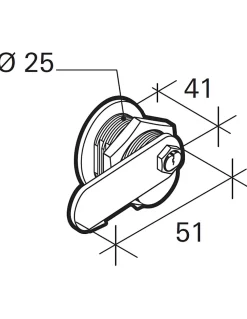 Thirard Serrure De Meuble|Serrure De Meuble-Serrure batteuse filetée et clipsable pour boîte aux lettres, épaisseur maxi 23mm -