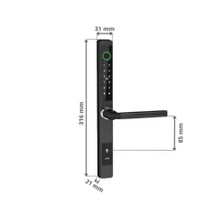 LOCKY Serrure Et Gâche Électrique-Serrure connectée -11 biométrique, code, badge et bluetooth - ultra fine
