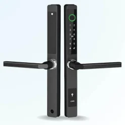 LOCKY Serrure Et Gâche Électrique-Serrure connectée -11 biométrique, code, badge et bluetooth - ultra fine