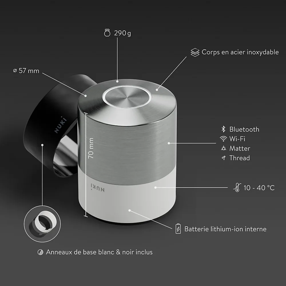 Nuki Serrure Connectée-Serrure connectée Smart Lock Pro acier
