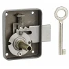 Thirard Serrure De Meuble|Serrure De Meuble-Serrure de meuble Paris pour porte d'ameublement, gauche, axe 35mm, 60x70mm, gris, 1 clé -