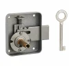 Thirard Serrure de meuble Paris pour porte d'ameublement, gauche, axe 40mm, 65x70mm, gris, 1 clé -