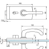 Stremler Assa Abloy Cylindre De Serrure-Serrure de milieu cylindre béquille à déport LAGUNE 15 chromé mat 4360 épaisseur 8mm - STREMLER - 4360.31.0
