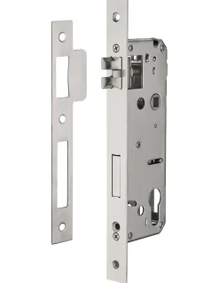 Thirard Serrure Connectée-Serrure encast. Intelock trou cylindre pour poignées connectées, inox, axe45mm, entr'axes85mm, carré8, révers - INTELOCK