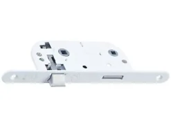 Bricard Serrure De Porte-Serrure à encastrer condamnation bout rond blanc axe 40 mm réversible