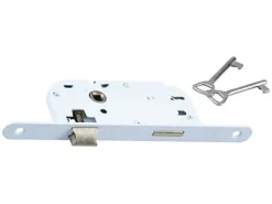 Bricard Serrure à encastrer pour clé porte intérieure 40 mm blanc bout rond