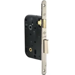 Jpm Loquet, Targette Et Moraillon De Porte-Serrure à larder MULTIBAT à condamnation axe 50mm finition nickelé à bout rond sans gâche réversible - - 260000-06-1B