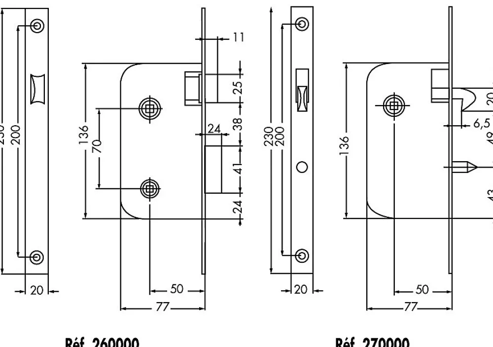 Jpm Loquet, Targette Et Moraillon De Porte-Serrure à larder MULTIBAT à condamnation axe 50mm finition nickelé à bout rond sans gâche réversible - - 260000-06-1B