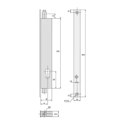 Stremler Assa Abloy Loquet, Targette Et Moraillon De Porte-Serrure à larder 2 points à engrénage variaxe 39mm - STREMLER - 2271.39.0