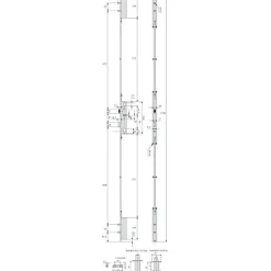 Stremler Assa Abloy Serrure à larder 3 points TF pour profil acier pêne dormant demi-tour Série 6270 axe 30mm hauteur 1700mm - STREMLER - 6270.45.0