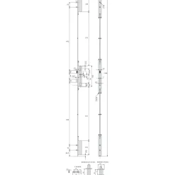 Stremler Assa Abloy Serrure à larder 3 points TF pour profil acier pêne dormant demi-tour Série 6270 axe 30mm hauteur 1700mm - STREMLER - 6270.45.0