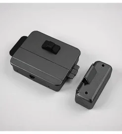 Autres Serrure Connectée-Serrure éléctrique 12V réversible en applique cylindre exterieur et bouton intérieur DOM