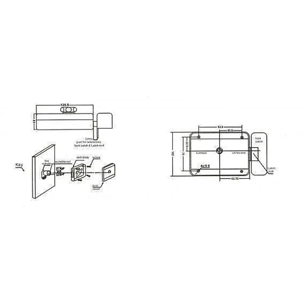BT SECURITY Serrure électrique motorisée 12v btc2 - double barrillet mecanique