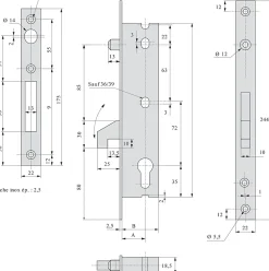 Stremler Assa Abloy Loquet, Targette Et Moraillon De Porte-Serrure monopoint pêne crochet à bascule 45mm - STREMLER - 2562.45.0