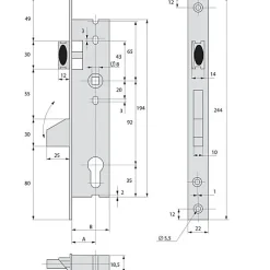 Stremler Assa Abloy Serrure monopoint pêne dormant à bascule et demi-tour 41mm - STREMLER - 2360.41.0