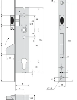 Stremler Assa Abloy Serrure monopoint pêne dormant à bascule et demi-tour 41mm - STREMLER - 2360.41.0