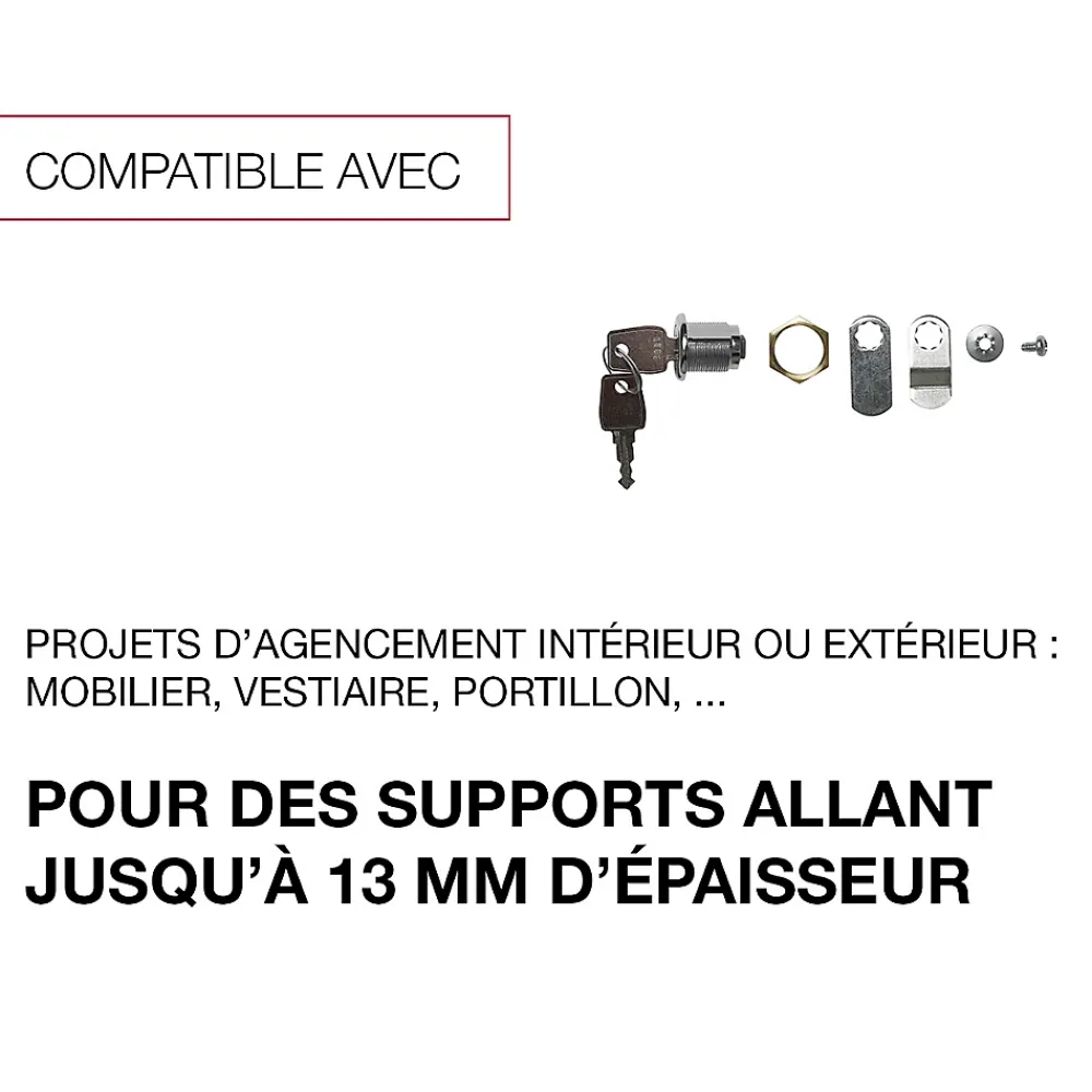 Renz Boîte Aux Lettres 2 Portes-Serrure multi-usages en zamak avec écrou