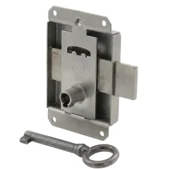 Diall Serrure à patte axe 25 l. 45 mm x H. 50 mm x ep. 10 mm acier poli