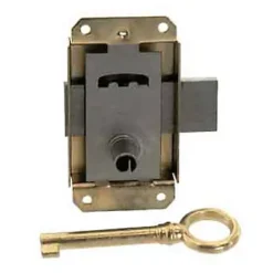 Diall Serrure De Meuble|Serrure De Meuble-Serrure à patte axe 15 l. 30 mm x H. 50 mm x ep. 10 mm acier laitonné