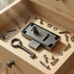 Diall Serrure De Meuble|Serrure De Meuble-Serrure à patte AXE 20 l. 37 mm x H. 50 mm x EP. 10 mm