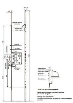 Vachette Loquet, Targette Et Moraillon De Porte-Serrure 4 points série 20215 automatique L2150mm têtière 16mm Axe 40mm sans gâche - - 26766000