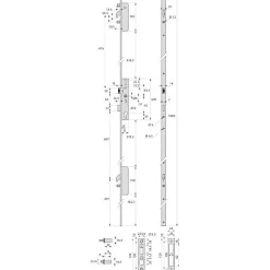 Stremler Assa Abloy Loquet, Targette Et Moraillon De Porte-Serrure 3 points TF3 à pêne crochet et pêne dormant de coffre 45mm têtières en U 24x6mm - STREMLER - 6470.45.0B