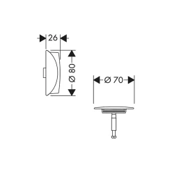 Hansgrohe Evacuation De Baignoire-Set de finition vidage baignoire Flexaplus noir chromé brossé