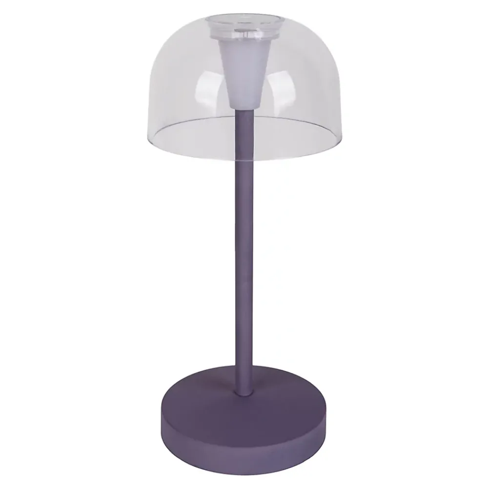 Näve Set de 2 lampes de table LED rechargeables Gomba extérieur intérieur métal plastique couleur mûre hauteur 18,5cm