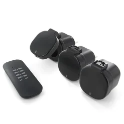 Chacon Commande De L'Éclairage-Set de 3 mini prises étanches IP44 + télécommande -