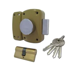 Diall Set de verrous avec cylindre aluminium 10.85 x 6.42 x 1.82 cm