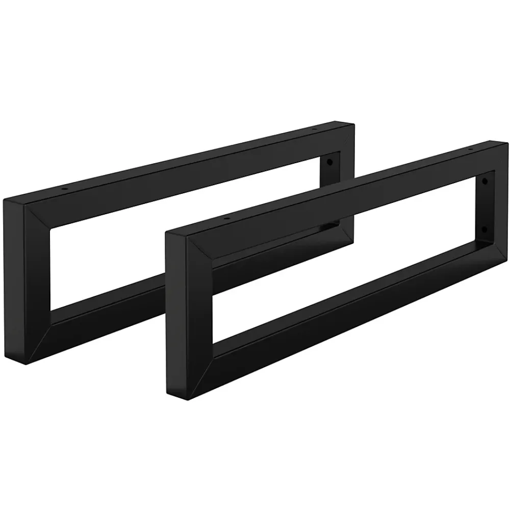 Ml-Design Equerre De Fixation-Set de 2x consoles murales support d'étagères en acier noir mat 500x150x30 mm