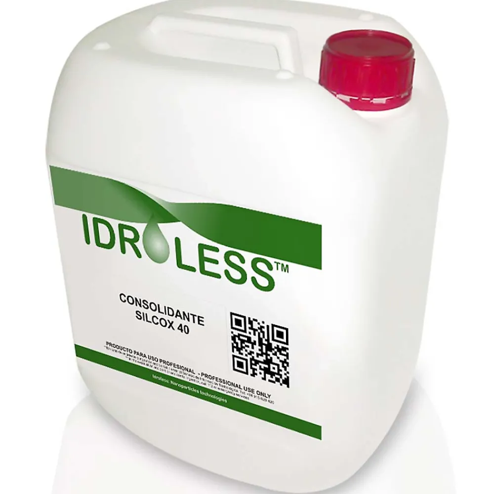 Idroless Etanchéité Du Mur Intérieur-Silcox 40 Consolidant Anti-Poussière (10L). Compacte les murs intérieurs, les empêchant de libérer de la poussière et des graviers