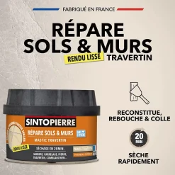Sinto Mastic, Cartouche Joint Et Silicone-pierre travertin, la boite de 170 ml