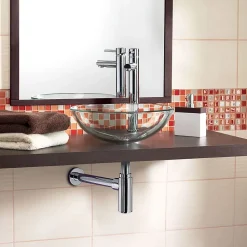 Wirquin Evacuation De Lavabo-Vasque|Siphon Pour Lavabo-Siphon chromé 32mm avec tuyau