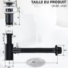 Homelody Evacuation De Baignoire-Siphon de Lavabo avec Bonde Pop Up Universel Noir Mat en Acier Inox et Laiton pour Salle de Bain