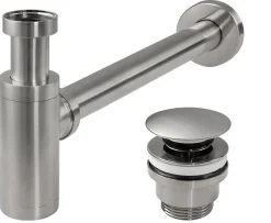 Rea Siphon de lavabo + bonde Brushed Nickel