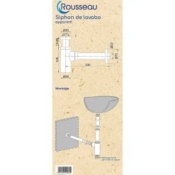 Rousseau Siphon de lavabo réglable laiton 70mm