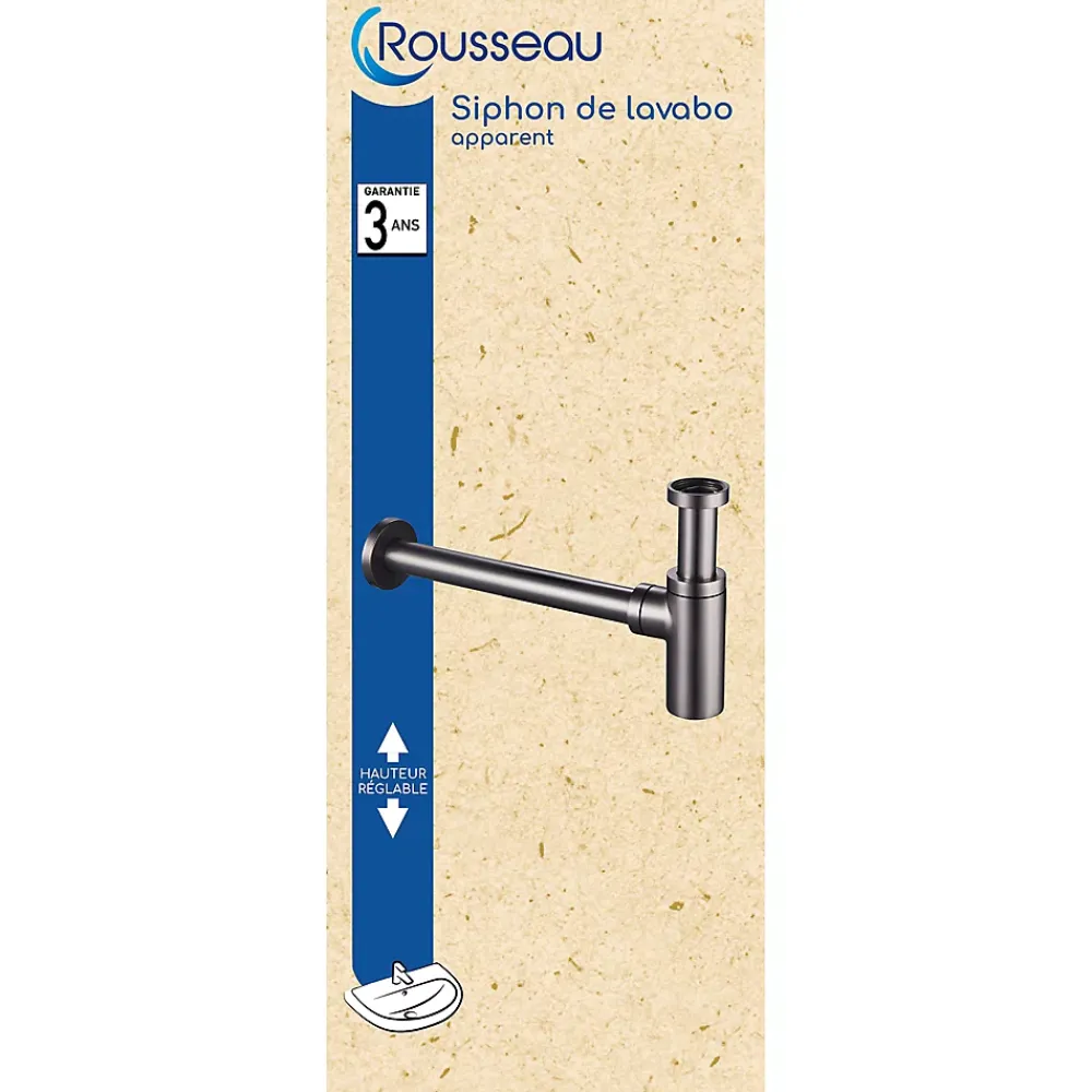 Rousseau Siphon de lavabo réglable laiton 70mm